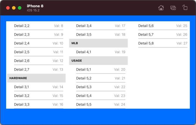 iOS Swift - 水平擴展的固定高度的 CollectionView 或 TableView .. 有什么想法嗎?