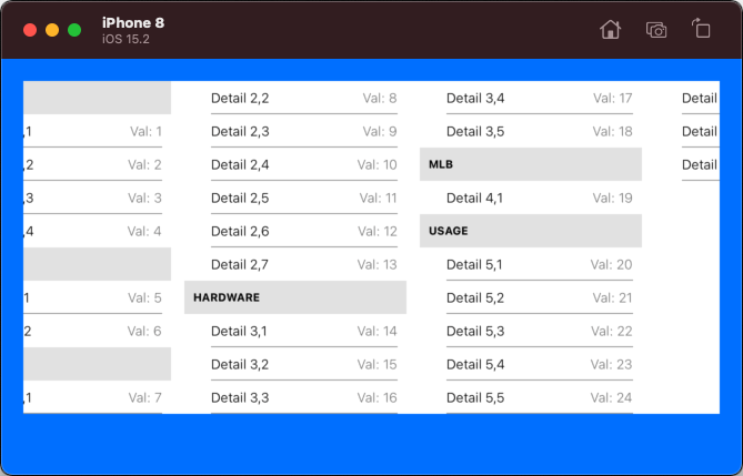 iOS Swift - 水平擴展的固定高度的 CollectionView 或 TableView .. 有什么想法嗎?
