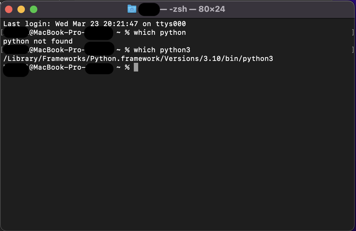 如何修復“zsh：找不到命令：python”錯誤？（macOS Monterey 12.3、python 3.10、Atom IDE、atom-python-run 0.9.7）