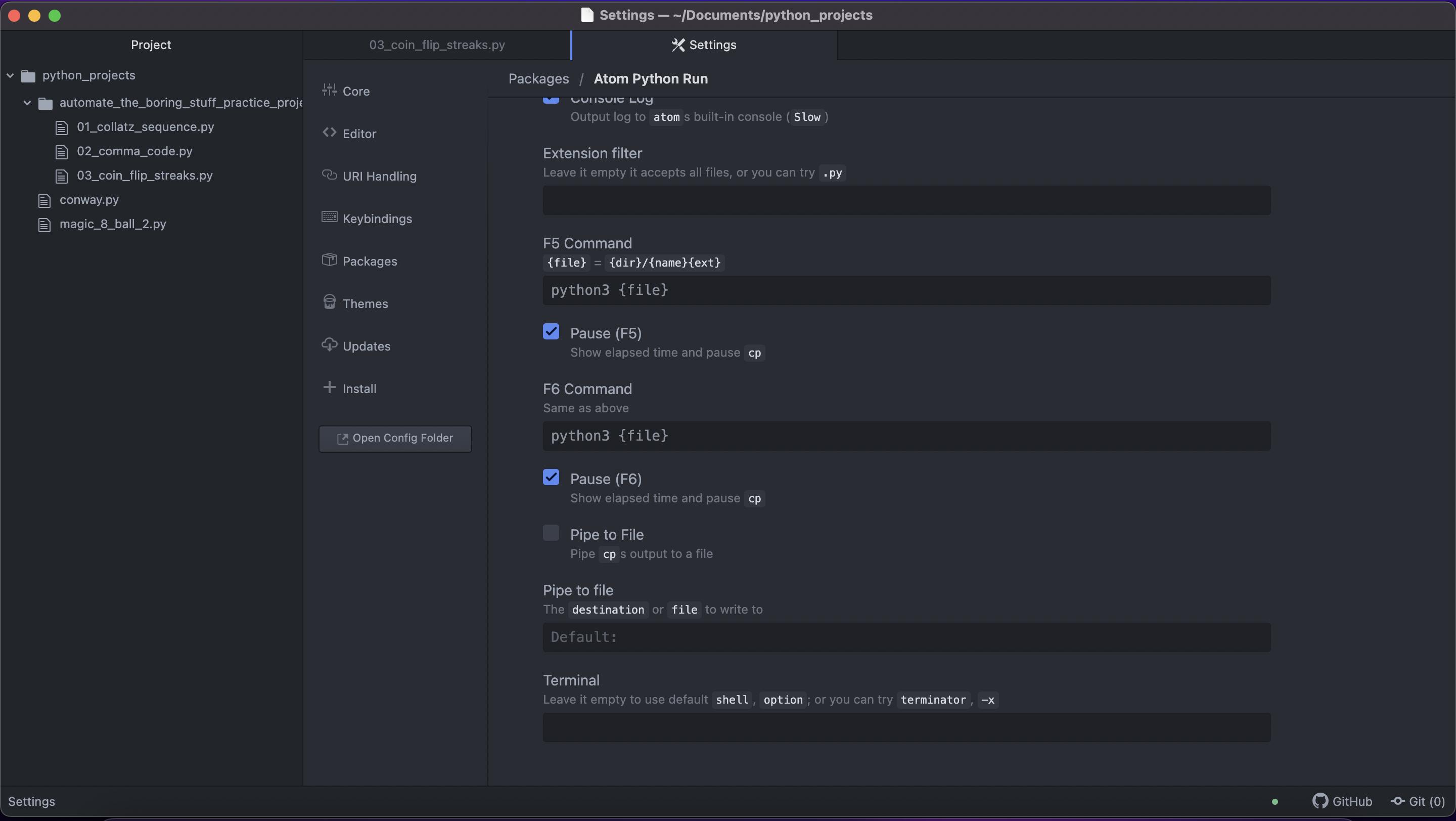 如何修復“zsh：找不到命令：python”錯誤？（macOS Monterey 12.3、python 3.10、Atom IDE、atom-python-run 0.9.7）