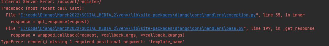 型別錯誤:render() 缺少 1 個必需的位置引數:'template_name'