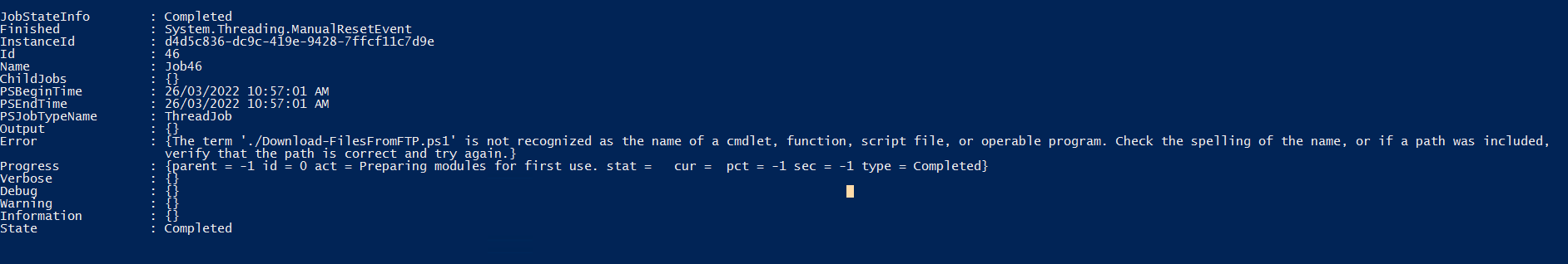 Start-ThreadJob ScriptBlock 問題無法找到 powershell 腳本