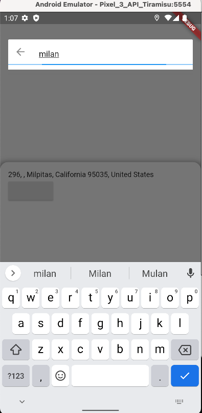 flutter_google_places 只是加載而不顯示結果