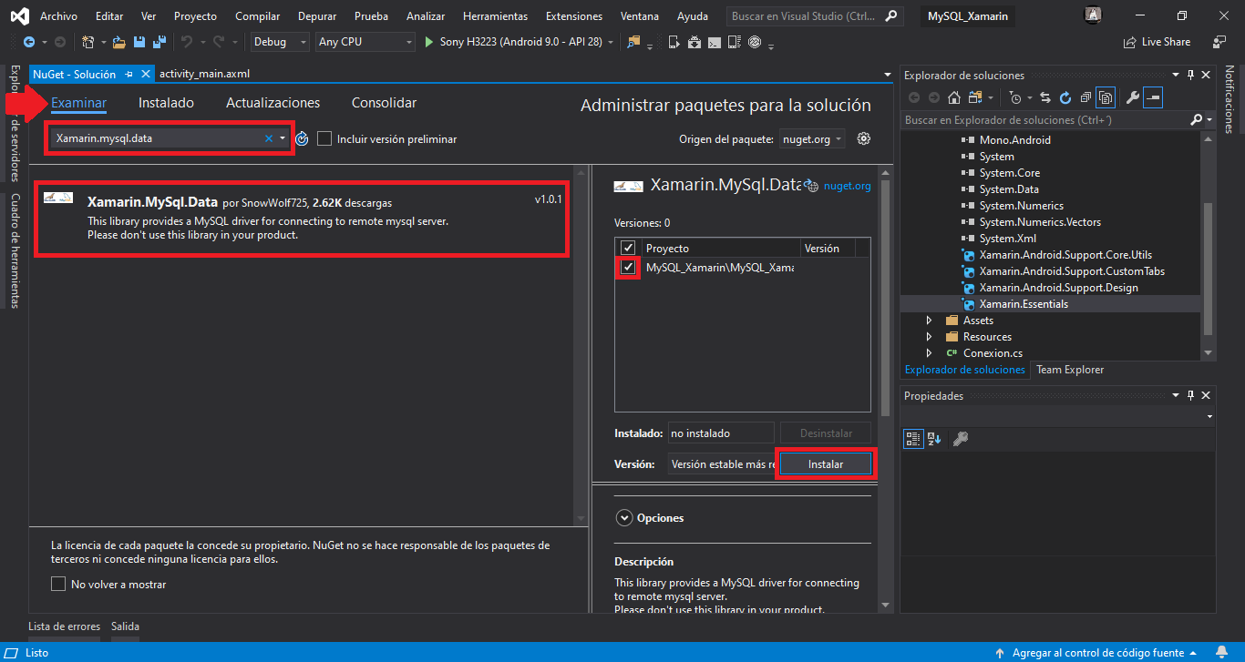 我可以使用 MySQL 資料庫使用 Xamarin 創建跨平臺應用程式嗎?