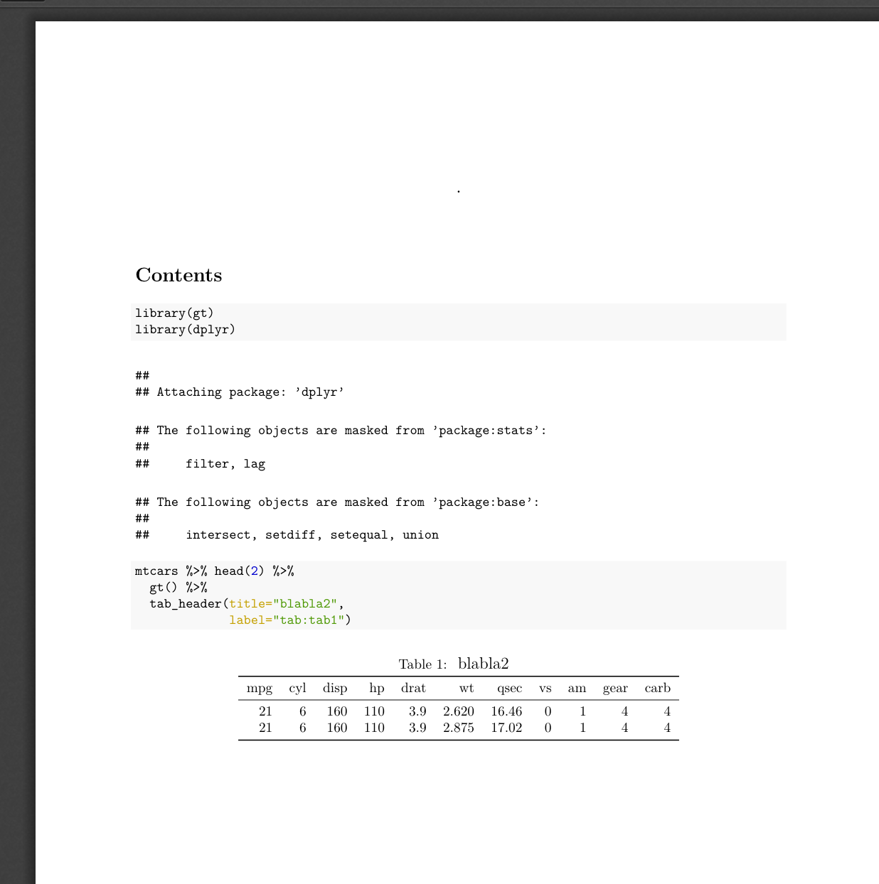 rmarkdown 中的編號 gt 表