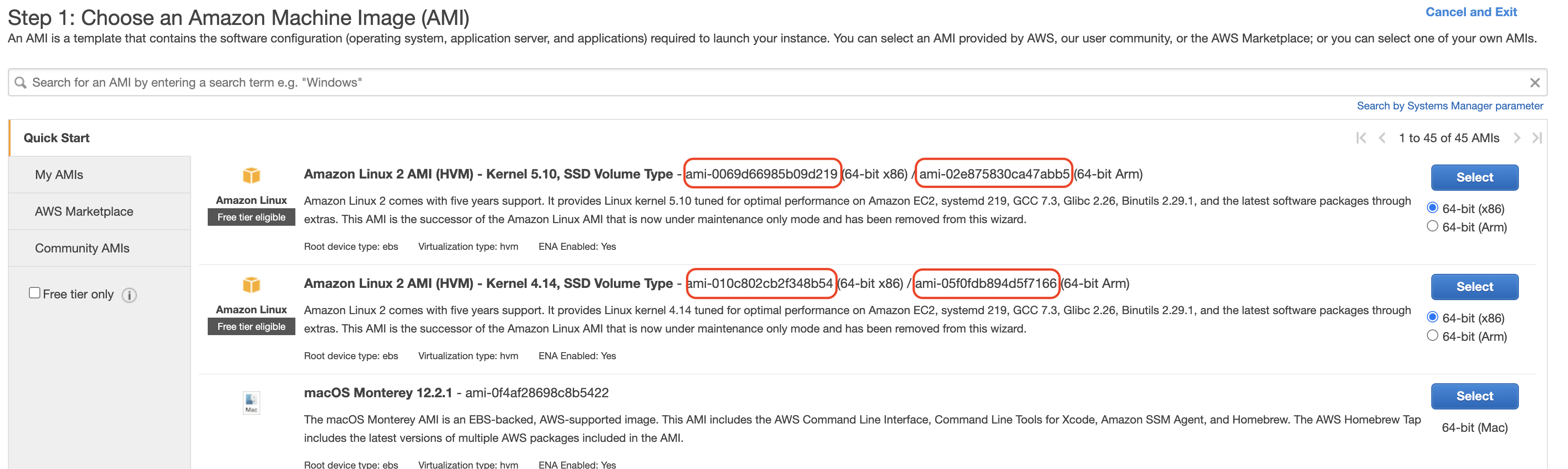 如何在 AWS 的新控制臺中找到用于創建啟動配置的 AMI?
