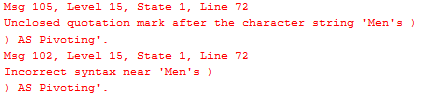 SQL Server中出現以下錯誤資訊“字串后的未閉合引號”如何解決?