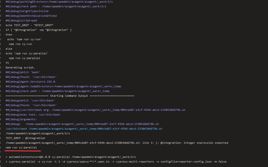 Azure devops Bash IF 陳述句