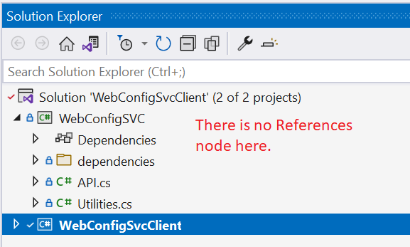Visual Studio 2022 無法添加服務參考且無程式集參考節點