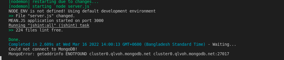 MongoDB 資料庫連接無法與 mongoose 一起使用