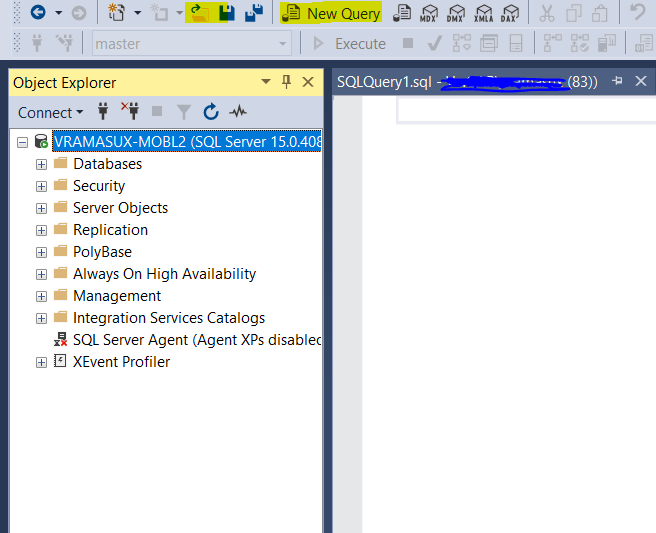 從 .ipynb 檔案匯入 SQL Server Management Studio 備份