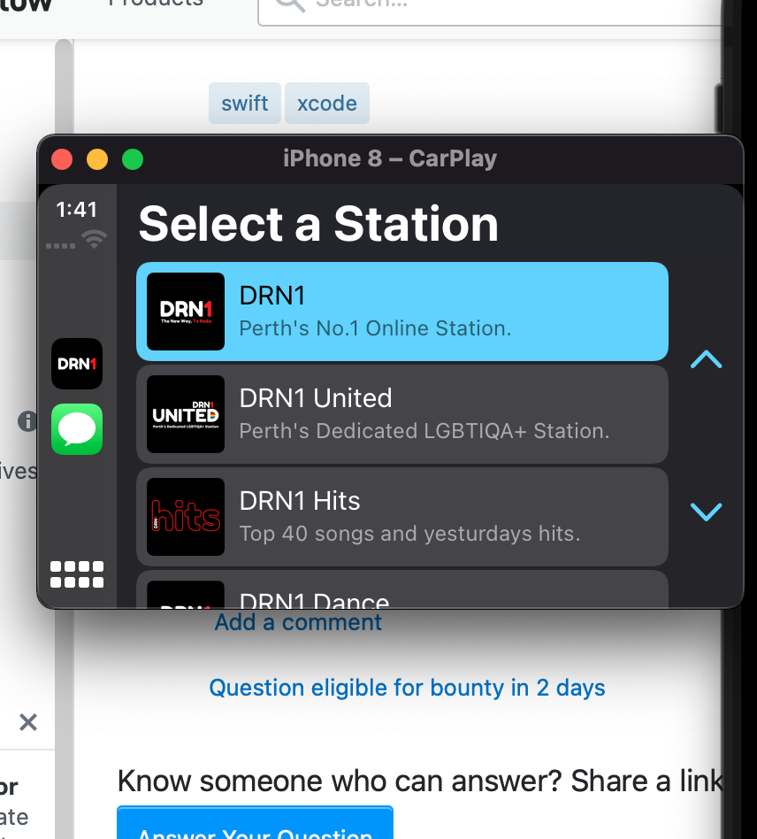 為 CarPlay 創建串列