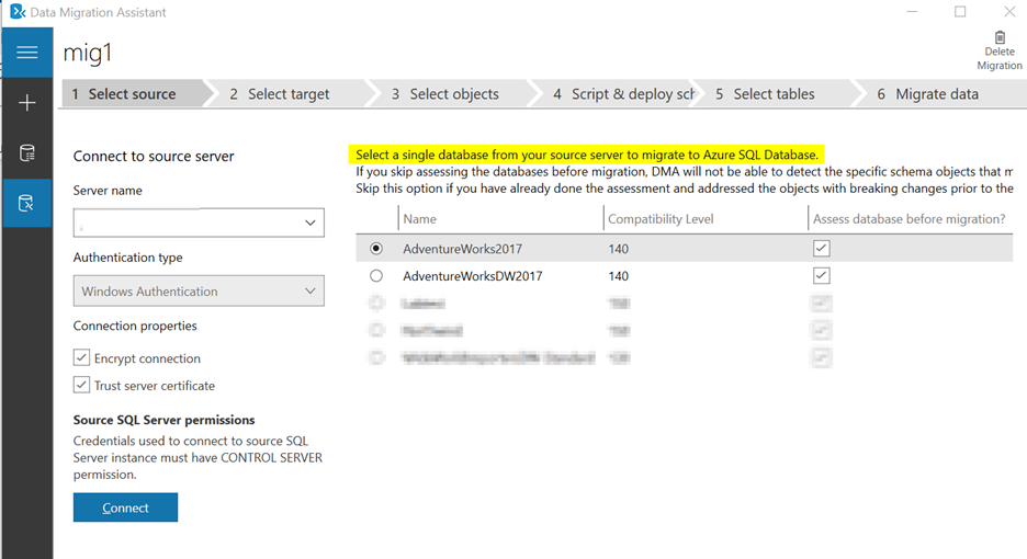 使用遷移助手工具遷移多個資料庫 - SQL SERVER 到 AZURE SQL 資料庫