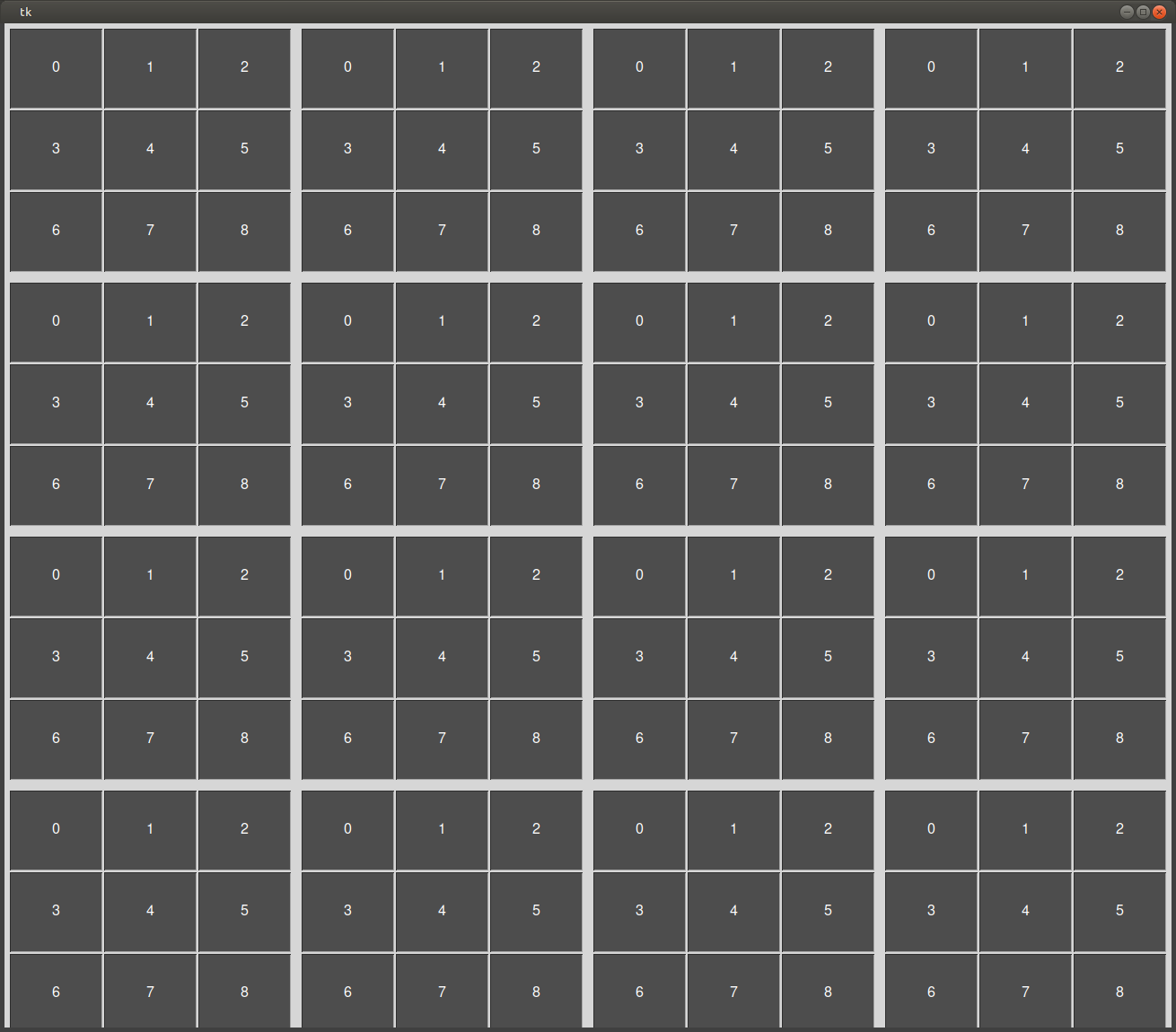 網格內的Python Tkinter網格?