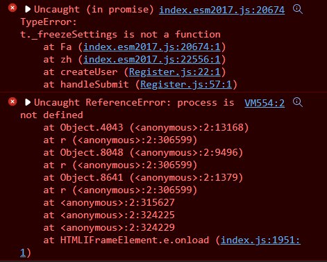 在 react firebase 中使用 UpdateProfile 時未捕獲的 Promise