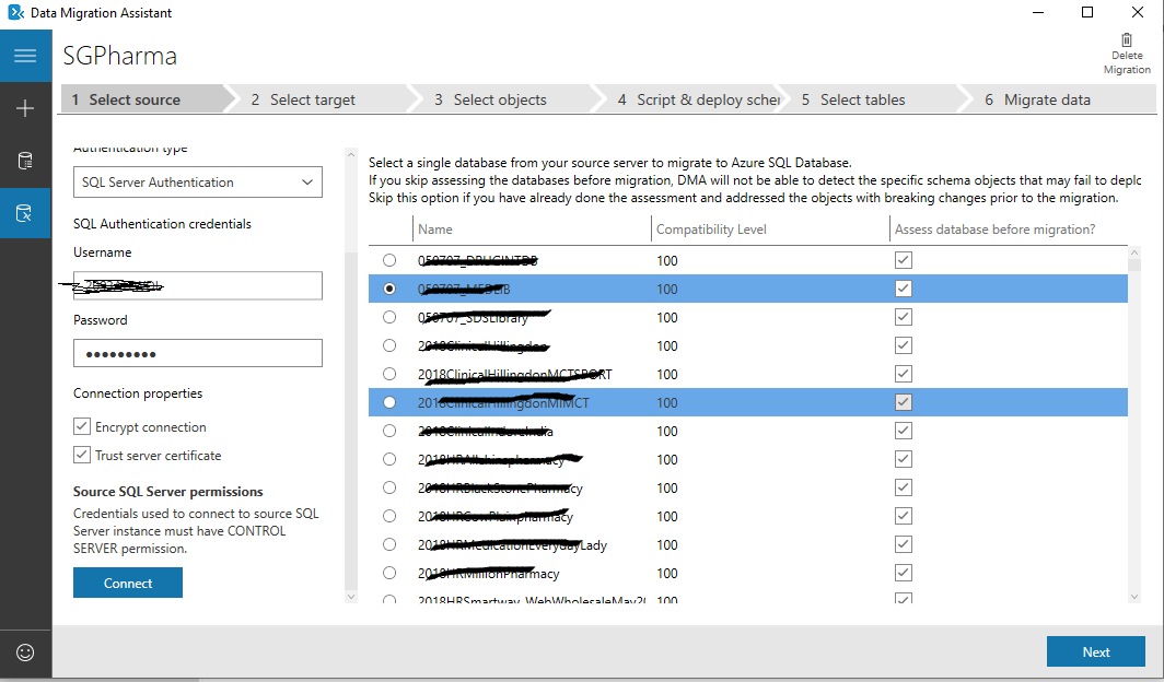 使用遷移助手工具遷移多個資料庫 - SQL SERVER 到 AZURE SQL 資料庫