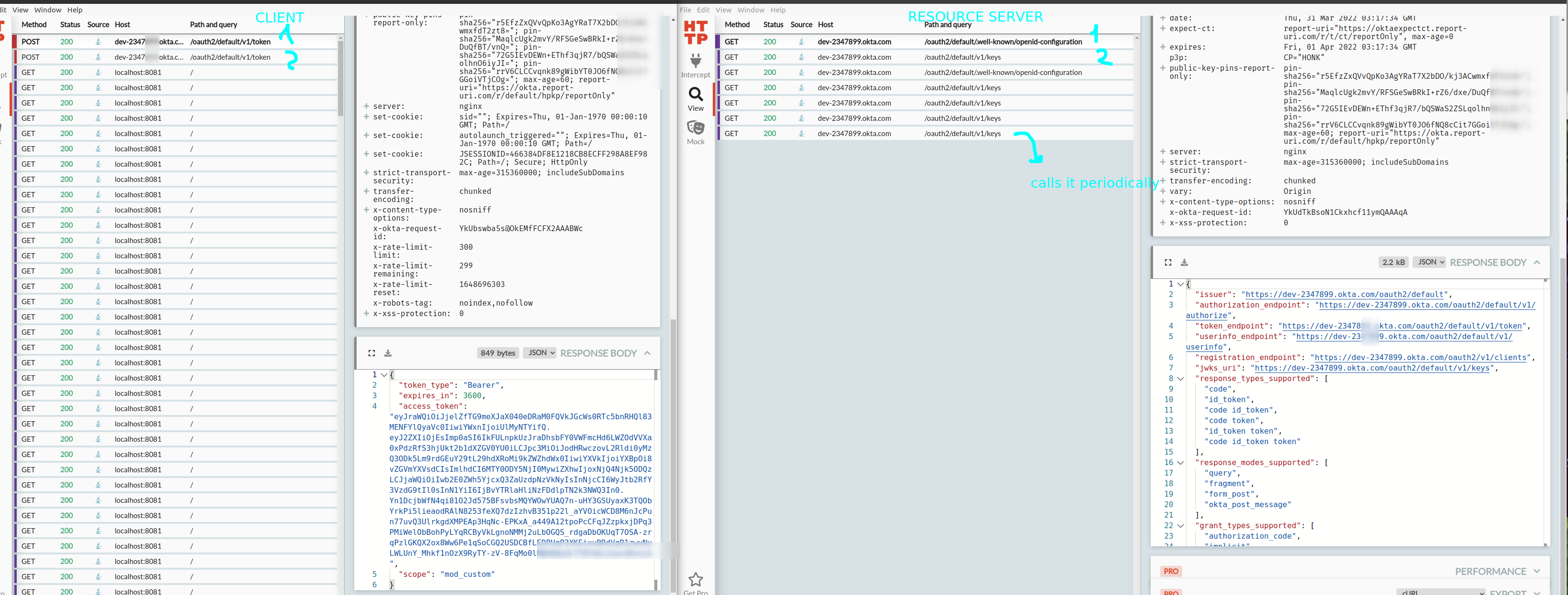 除錯資源服務器和授權服務器之間的介面（oauth 2.0.validation access token）