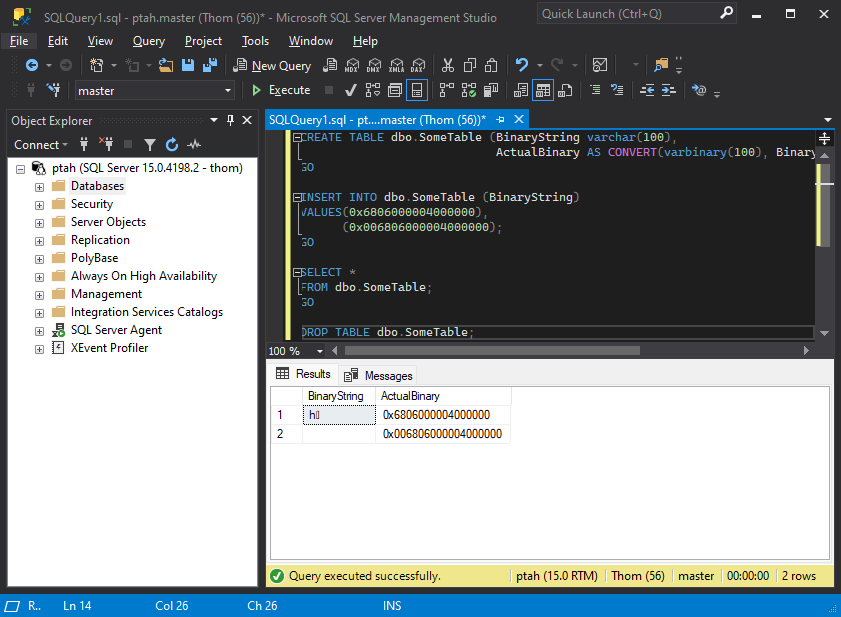 在 sql server 中將二進制資料存盤為 nvarchar/varchar 資料