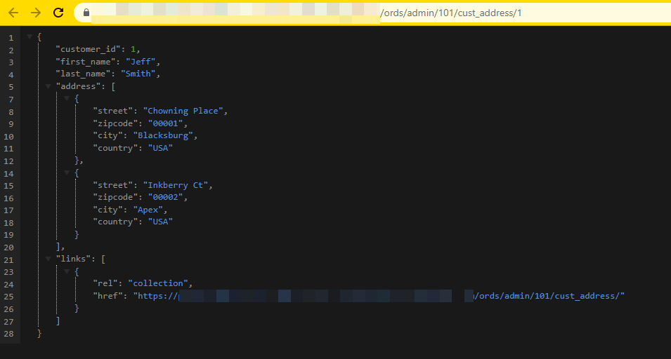 Oracle Rest API 多行