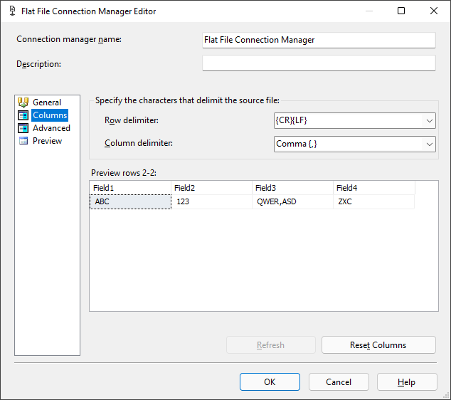 SSIS - 如何僅使用 1 個文本限定符匯入 csv