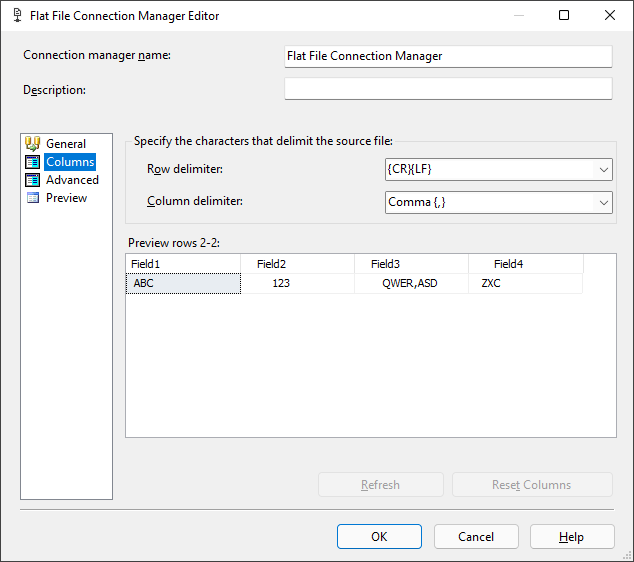 SSIS - 如何僅使用 1 個文本限定符匯入 csv