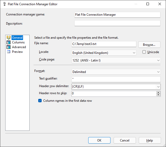 SSIS - 如何僅使用 1 個文本限定符匯入 csv