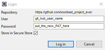 在 Eclipse 中,我應該在哪里應用我更新的 github 個人訪問令牌 (PAT)?