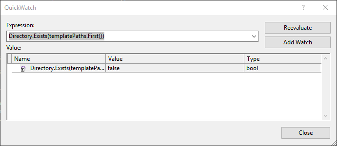 System.IO.Directory.Exists 在 LINQ 陳述句中失敗，但在 foreach 回圈中沒有