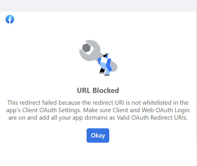 Facebook 客戶端 OAuth 設定域不適用于查詢字串