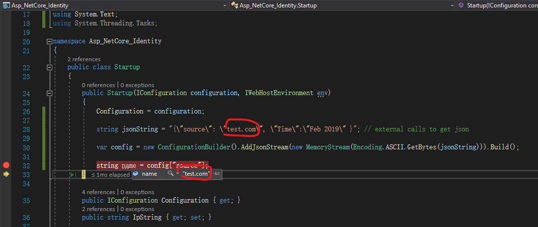 如何使用 ConfigurationBuilder 決議現有的 json 字串（不是檔案）