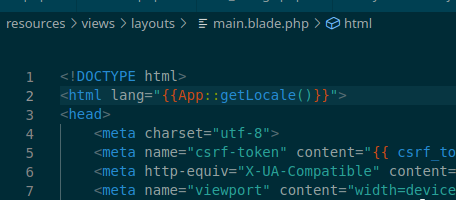 Laravel 刀片在源前面加上選項卡