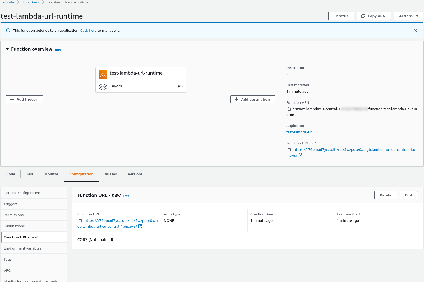 通過 Cloudformation 使用函式 URL 部署 AWS Lambda