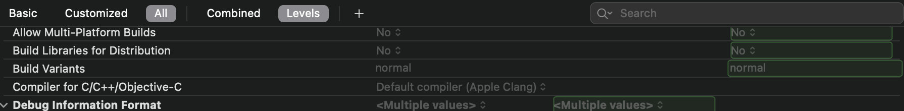 Xcode 構建設定默認值的來源是什么？