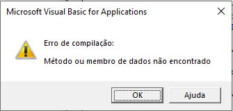 在excel VBA中設定作業表回傳編譯錯誤