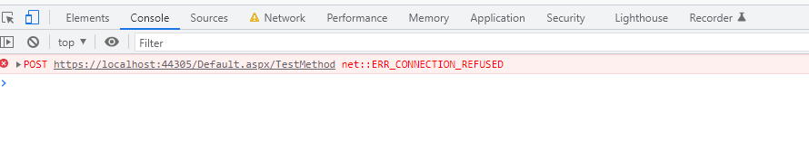當我使用 Ajax 從 asp.net core MVC 呼叫 asp.net webforms 中的函式時沒有達到目標？