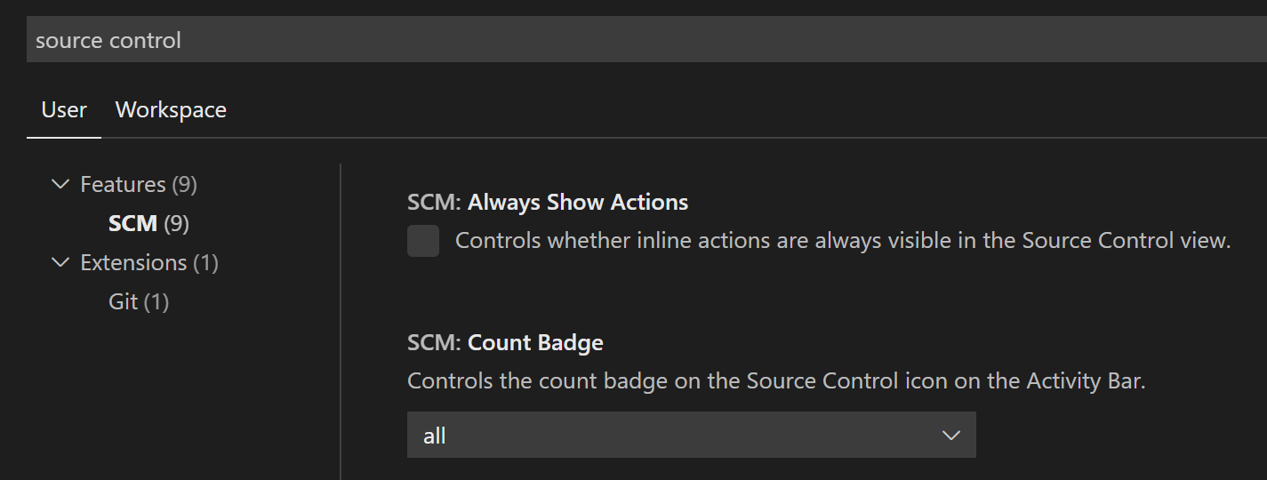 如何在 VScode 中洗掉/隱藏源代碼管理通知?