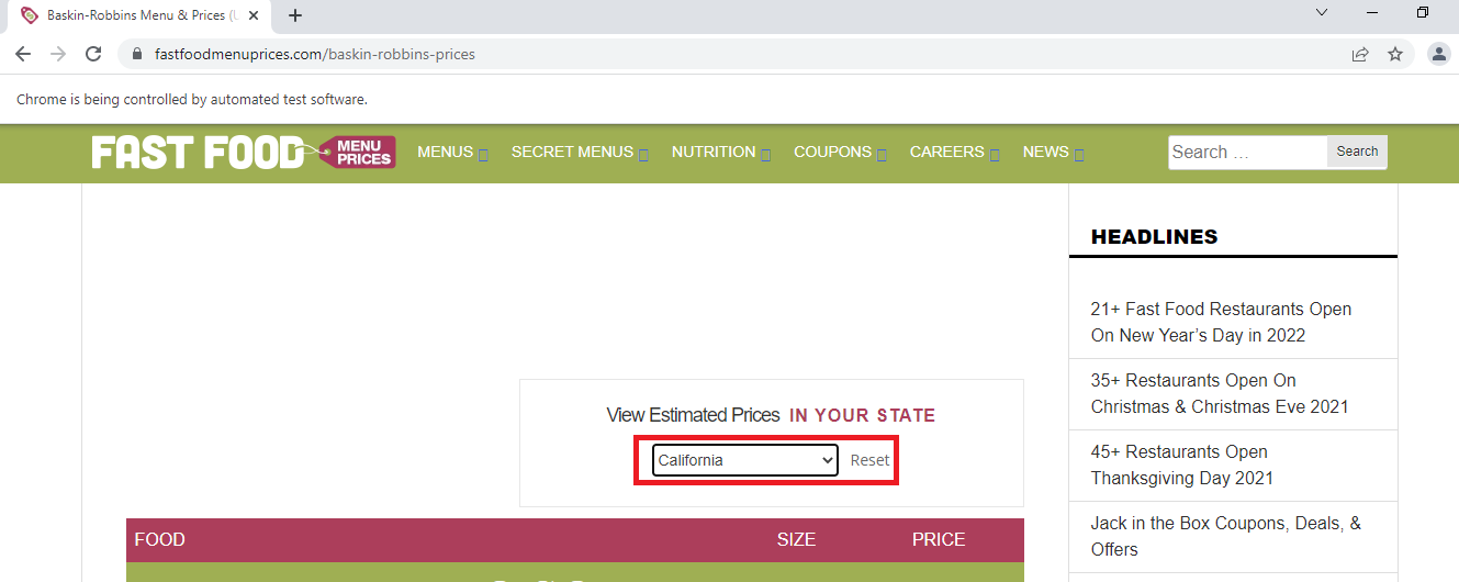 AttributeError：“WebElement”物件沒有屬性“select_by_value”使用 Selenium 選擇下拉選單