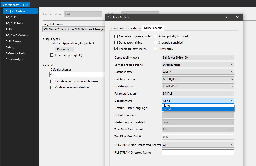 如何從 Visual Studio / SQL Server Data Tools 部署包含的 SQL Server 資料庫？