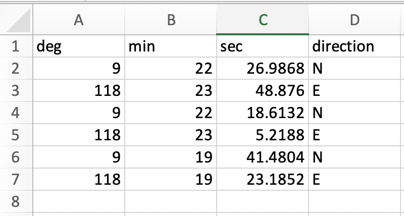 使用python將存盤在串列中的DMS值轉換為csv檔案