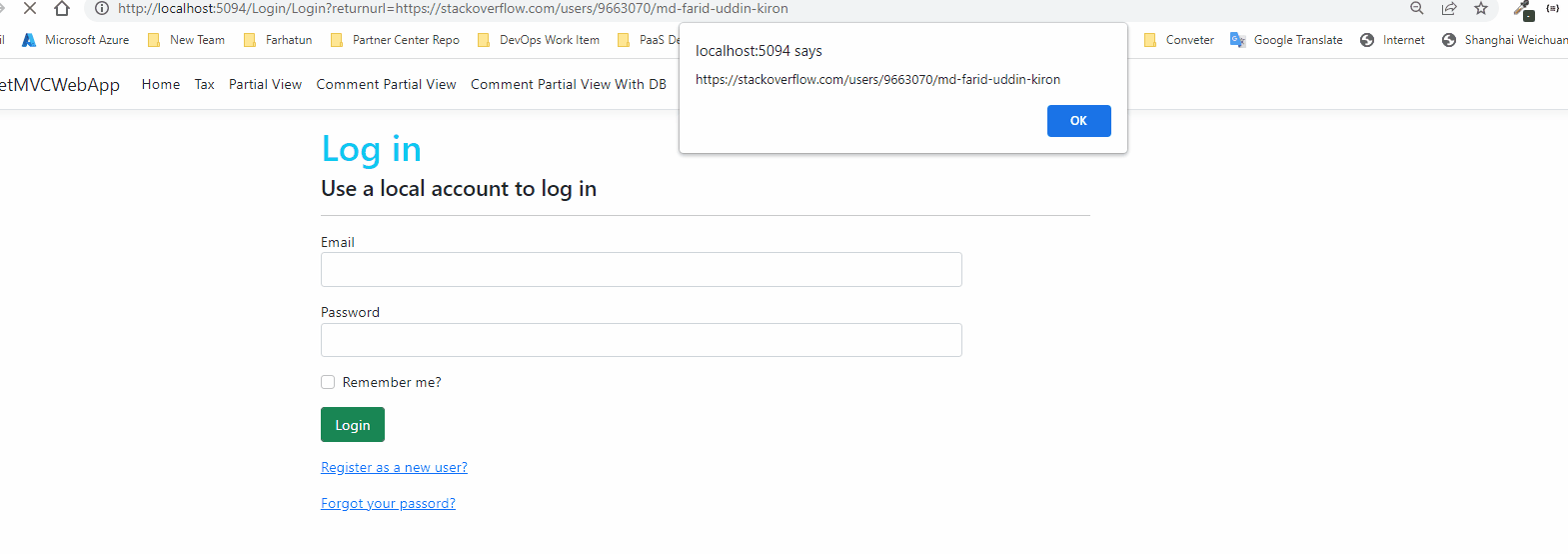 ReturnUrl 在使用 ASP.NET Core 6 MVC 的 POST 上始終為空