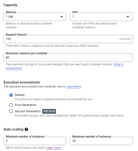 Google Cloud Run 最多只能同時處理 100 個請求
