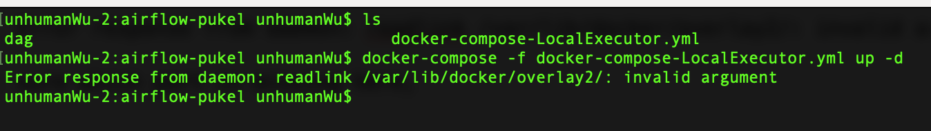 運行 docker-compose up 的引數無效