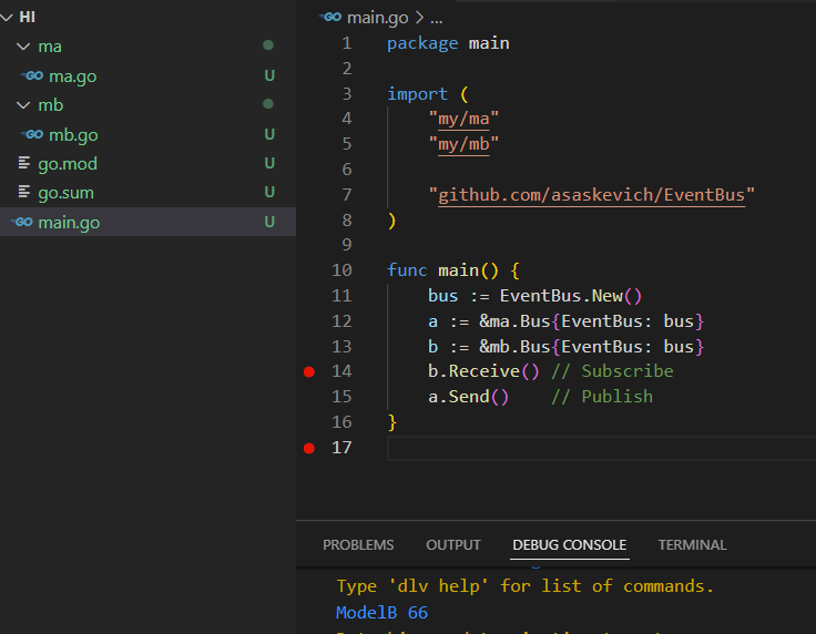 GoLang 中的全域 EventBus