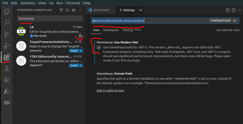 單元測驗適用于 Windows 上的 VSCode,但不適用于 Linux