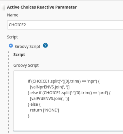 Jenkins：如何在 activeChoiceReactiveParam 腳本中傳遞串列變數？