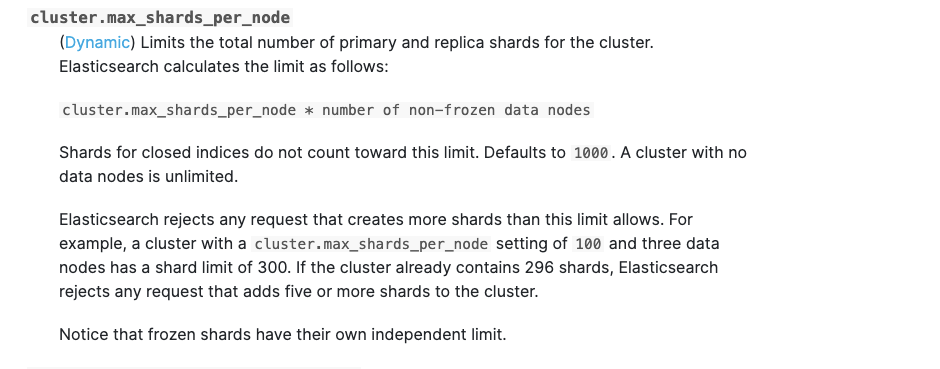 elasticsearch 中允許的最大索引數是多少?