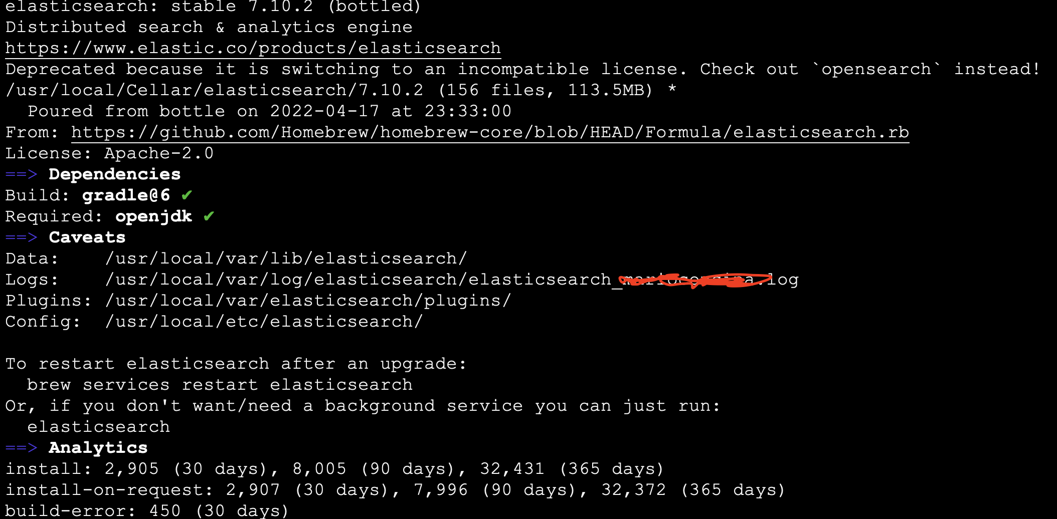 Elasticsearch 在 macos 上啟動失敗