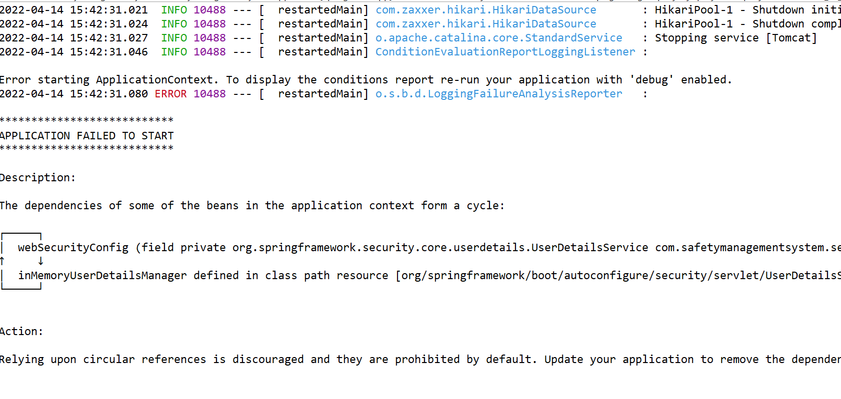 使用 Spring Boot 安全性的 Web 應用程式中的回圈依賴