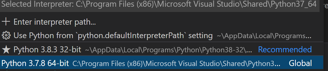 如何在之前安裝 32 位的 python 包，但在 Visual Code 中也可以在 64 位上運行？例如 Pytorch