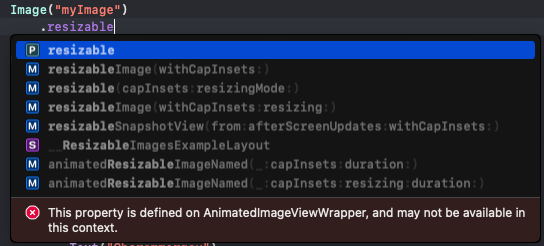 SwiftUI 修飾符 .resizable() 不適用于 Image